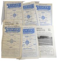 COLLECTION OLD RANGERS PROGRAMMES 1960s