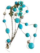 TURQUOISE NECKLACE & TURQUOISE FLORAL NECKLACE
