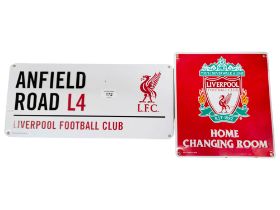 2 LIVERPOOL TIN SIGNS