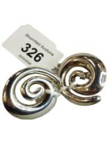 PAIR OF SILVER SWIRL EARRINGS