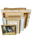LARGE QUANTITY OF GILT FRAMED PRINTS AND OIL ON BOARD