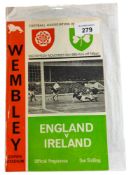 OLD 1965 FOOTBALL PROGRAMMES ENGLAND V IRELAND