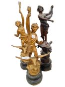 3 SPELTER FIGURES