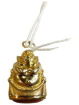 24 CARAT GOLD BUDDAH PENDANT WITH SEMI PRECIOUS STONE (4.5 GRAMS)