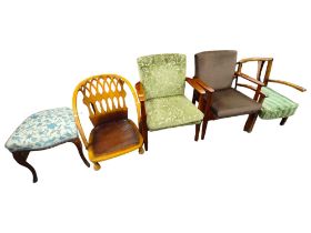 5 VARIOUS ANTIQUE CHAIRS