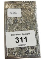 BEAUTIFULLY DECORATED SILVER CARD CASE BIRMINGHAM 1883