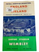 OLD 1957 FOOTBALL PROGRAMMES ENGLAND V IRELAND