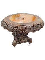VICTORIAN HEAVILY CARVED ANGLO-INDIAN CIRCULAR TABLE