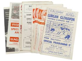 COLLECTION 1950s/1960s IRISH LEAGUE FOOTBALL PROGRAMMES