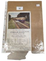 GREAT NORTHERN RAILWAY IRELAND CURRAGH RACES TIMETABLE 1953