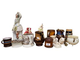 SHELF LOT OF ORNAMENTS TO INCLUDE DOULTON