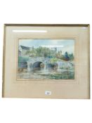 FRAMED WATERCOLOUR - THE RIVERS BRIDGE BY CUMMING