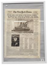 FRAMED TITANIC NEWSPAPER PRINT