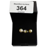 2 PAIRS OF 9 CARAT GOLD & PEARL EARRINGS