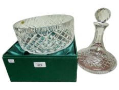 TYRONE CRYSTAL DECANTER AND BOWL
