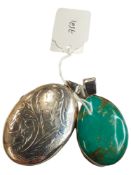 SILVER LOCKET (IN NEED OF REPAIR) & PENDANT