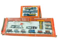 BOXED HORNBY BR DIESEL FREIGHT SET (INCOMPLETE) & HIGH SPEED TRAIN PACK