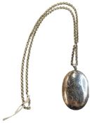 LARGE SILVER LOCKET ON SILVER CHAIN