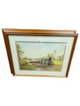 3 NICELY FRAMED RAILWAY SCENE PICTURES