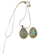 LARIMAR PENDANT & SILVER CHAIN