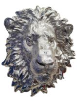 MODERN WALL MOUNTED SILVER LION HEAD FROM THE HOME OF FORMER AUTHOR C S LEWIS