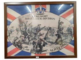 FRAMED 36TH ULSTER DIVISION FLAG