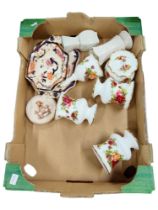 BOX LOT OF MASONS, COUNTRY ROSE AND BELLEEK
