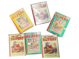 6 RUPERT BOOKS BY MARY TOURTEL 1940s & 50s