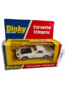BOXED DINKY MODEL 221, CORVETTE STINGRAY, WHITE WITH BLACK BONNET