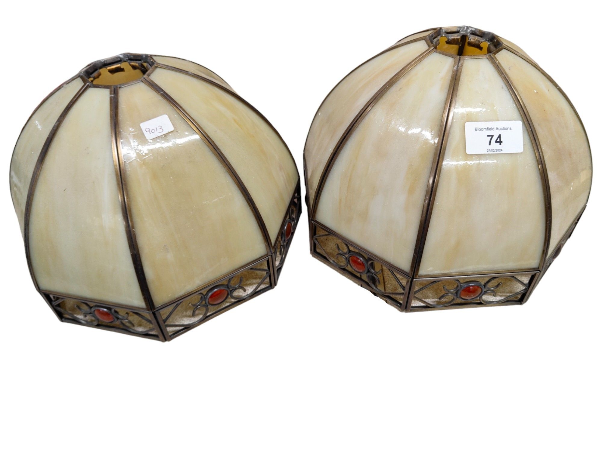 2 STAINED GLASS LIGHTSHADES