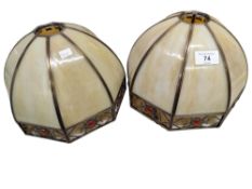 2 STAINED GLASS LIGHTSHADES