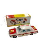BOXED DINKY MODEL 205, FORD CORTINA, MARK 2, RALLY CAR, CREAM WITH RED STRIPES