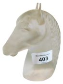 LALIQUE STYLE GLASS HORSE HEAD