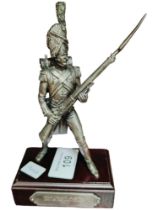 NAPOLEONIC MILITARY PEWTER FIGURE - 15CM