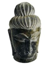 ANTIQUE CARVED SOAPSTONE ORIENTAL HEAD