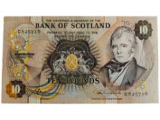 BANK OF SCOTLAND £10 BANKNOTE 3RD JULY 1975 LORD CLYDESMUIR