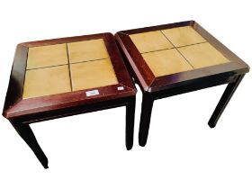 PAIR OF MID CENTURY TABLES STAMPED MADE IN DENMARK