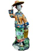 ORIENTAL GLAZED CLAY FIGURE 11"