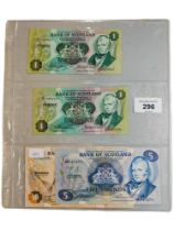 2 X BANK OF SCOTLAND £1 BANKNOTES/1 X £5/ 1 X £10