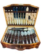 ART DECO CASED CUTLERY SET WITH KEY
