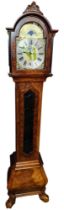 MODERN LONG CASED CLOCK WITH BRASS DIAL