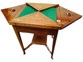 VICTORIAN INLAID GAMES TABLE