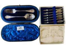 2 CASED SETS OF SILVER