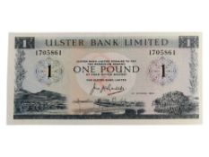ULSTER BANK £1 BANKNOTE 4TH OCTOBER 1966 J.J.A.LEITCH