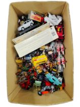 BOX LOT OF MODEL CARS, WAGONS ETC