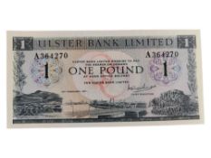 ULSTER BANK £1 BANKNOTE 15TH FEBRUARY 1971 A.E.G.BRAIN