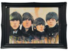 LARGE FRAMED BEATLES PICTURE 29" X 41"