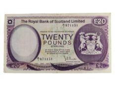 ROYAL BANK OF SCOTLAND £20 BANK NOTE - 3 MAY 1977 - BURKE