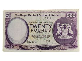 ROYAL BANK OF SCOTLAND £20 BANK NOTE - 3 MAY 1977 - BURKE