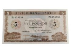ULSTER BANK £5 BANKNOTE 1ST OCTOBER 1982 V.CHAMBERS
